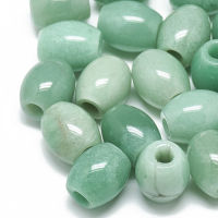 2pc Natural Green Aventurine Beads Large Hole Beads Barrel 17~19x15~16mm Hole: 5.5mm