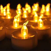 100 pcs Christmas Flameless LED Amber Yellow Battery Tea Light Tealight Tea Candles Party Wedding Candle