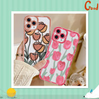 Tulip Flowers เคส Iphone 14 11 12 13 Pro Max เคสไอโฟน 8 7 Plus เคสซิลิโคน Iphone โทรศัพท์ Iphone ปลอก เคสไอโฟน11 เคสไอโฟน7พลัส เคสน่ารัก IPhone 13 11 Pro Max 12 7Plus 8Plus XR XS X 7 8 SE 202