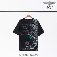 Boy- เสื้อยืดลําลอง แขนสั้น ทรงหลวม แฟชั่นสําหรับผู้ชาย และผู้หญิง