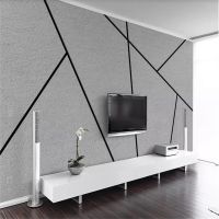 [hot]Custom Self-Adhesive wallpaper 8D mural Nordic minimalist personality abstract geometric lines square TV background wall 3D/5D