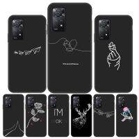 Minimalist Line Case For Xiaomi Redmi Note 11 Pro Case Redmi Note 10 9 8 7 Pro 9A 9T 9C 10 Poco X3 Pro F3 M3 M4 Pro Black Bumper