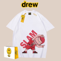 Drew Smiley Slam Dunk เสื้อยืดคู่สำหรับทั้งหญิงและชายไม้เชอร์รี่อะนิเมะแขนสั้นไม้ Hanamichi Rukawa เมเปิ้ลแบบหลวมเสื้อยืดผ้าฝ้าย