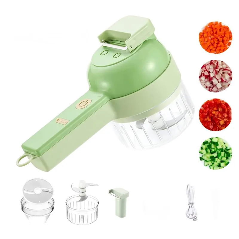Electric Handheld Food Chopper 4 In 1 / Cooking Hammer Vegetable Cutter Set
