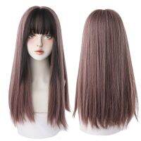 7JHH WIGS Hair Extension ผมมนุษย์ล้างทำความสะอาดได้เน้นสีเทาสีดำ Kinky วิกผมสังเคราะห์ตรงกับ Fluffy Bangs สำหรับผู้หญิงสวมใส่ทุกวัน Toupee ทนความร้อน