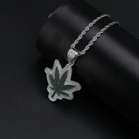 New Iced Out Maple Leaf Pendant Necklace MensWomen Chains Hip Hop Fashion Jewelry Gold Silver Color With Tennis Chain