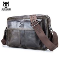 BULLCAPTAIN 2023 men handbag Messenger bag Mens Shoulder Bag Genuine Leather mens Crossbody Small male man bags Travel Tote