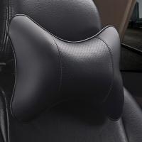 Soft Car Neck Pillows Both Side Front Back PU Leather 1pcs Pack Headrest for Head Pain Relief Filled Fiber Universal Car Pillow Seat Cushions