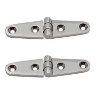 2Pcs Stainless Steel Strap Hinges for Boat RV Skylight Locker for Hatch Door Polished Marine Hinges Hardware 100x25mm Accessories