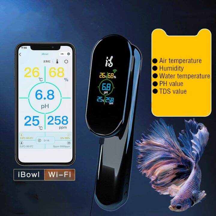 5 IN 1 WIFI Water Quality Monitor For Aquarium TDS / PH / Temperature