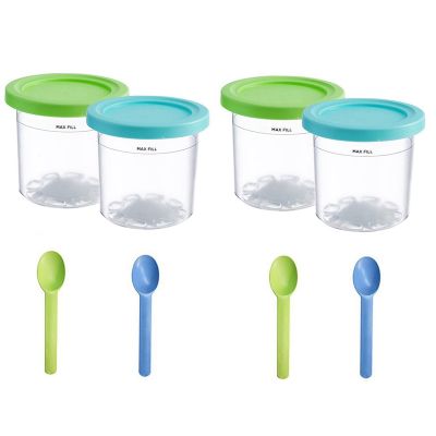 4Pcs Ice Cream Pints Cups for NINJA- CREAMI NC299AMZ/NC300S Series Ice Cream Maker Replacements Storage Jar with Lids