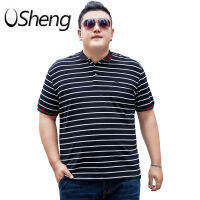 VSheng ขนาดใหญ่2XL To 7XL Stripe T เสื้อสำหรับชาย140Kg ฤดูร้อนลำลองพลัสขนาดชายเสื้อ