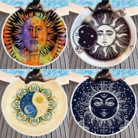 Tarot Large Round Beach Towel For Adult Colorful Quicksand Pattern Microfiber Shower Bath Towel Travel Blanket Swimming Cover