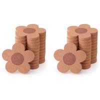 24PCS Cute Coasters for Drinks,Absorbent&amp;Reusable Coaster Set 4Inch Cork Flower Shape Coasters for Coffee,Tea Cup Mat