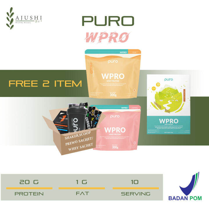 Puro Wpro 300grm / 10serv ( Whey Protein Concentrate Labdoor BPOM