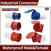 hot✳◊۩  1 Industrial Plug Socket 3P/4P/5Pin Electrical 16A IP44 Wall Mounted MALE FEMALE 220V Panel Concealed