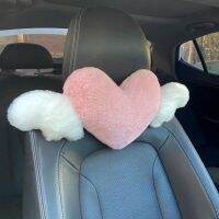 Heart Shaped Car Headrest Plush Love Neck Pillow Seat Universal Lumbar Pillow Support Accessories Back Car Cushion F2E0