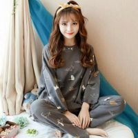 COD SDFGDERGRER Really stock Womens long sleeve pajamas Casual Pure cotton nightwear sleepwear