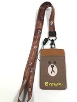 BROWN br สายคล้องคอ สายคล้องบัตร ที่ใส่บัตร ซองใส่บัตร ที่ใส่บัตร พร้อมสายคล้องคอ ลาย BROWN  BR  นต  งานดี สวยงาม สำหรับ บัตร 6x8 cm (body 7x11cm)  BY  NOEYNEST