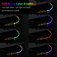 RGB ประเภท C สาย USB คีย์บอร์ดแบบกลไกลวดสปริงม้วนแบบเกลียว Paracord สายข้อมูลแบบนักบิน