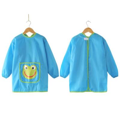 Kids Art Smock Cute Frog Child Painting Apron Childrens Waterproof Artist Smocks with Long Sleeve and Large Pocket for Kids pretty