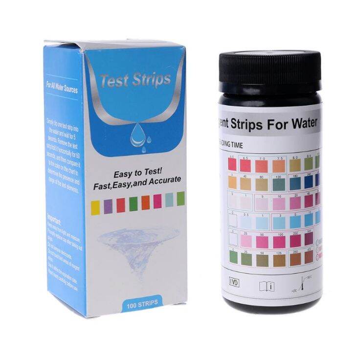 100pcs 6in1 Test Strips Water Quality Test Paper PH KH GH Nitrate