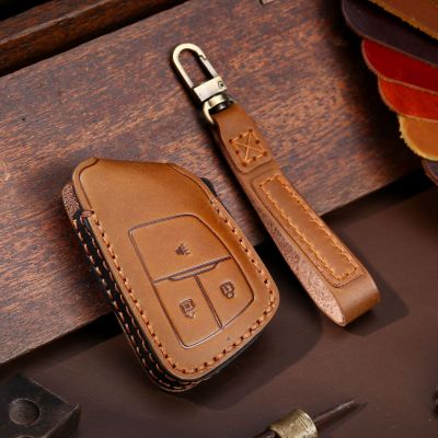 Luxury Leather Car Key Case Cover Fob Accessories Keyring for Buick Verano Envision 2022 S Plus 3 Button Keychain Holder Shell