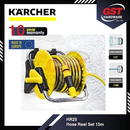 Karcher Wall Mounted HR25 Karcher Hose Reel Set 25 X 15m Garden Hose