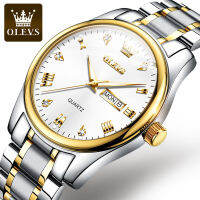 OLEVS 5563 Waterproof Business Watch For Men Stainless Steel Band Quartz Men Wristwatch Luminous Calendar Week Display