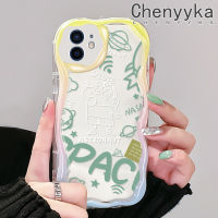 เคส Chenyyka สำหรับ iPhone 12 12 Pro 12 Mini 12 Pro Max เคส Crayon Shin-Chan Salute Astronaut ลายดีไซน์ใหม่เนื้อครีมขอบโปร่งใสลายกล้องถ่ายรูปเคสมือถือกันกระแทกแบบใสนุ่มฝาครอบป้องกันง่าย