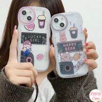 Casing Eye Wavy Pattern Phone Case for VIVO Y22 Y22S Y35 Y76 Y55 Y75 T1 Y30 Y50 Y30i Y12 Y15 Y17 Y16 Y15S Y15A Y91 Y93 Y95 Y91i Y91C Y1S Y19 V25 V25E V23E Motif Lucky Happy Bear