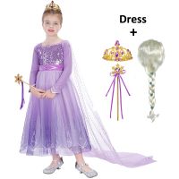 Princess Purple Girls Elsa Dress Carnival Costume Christmas Clothes Fantasia Frocks For Girls Anna Gowns Infant Children Clothin