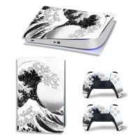 GAMEGENIXX PS5 Digital Edition Skin Sticker Waves Protective Decal Removable Cover for PS5 Console and 2 Controllers