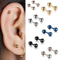 QianXing Shop Stainless Steel Round Ball Ear Stud Earrings Tragus Helix Cartilage Piercing Jewelry