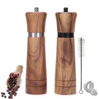 Pepper Grinder Wood Salt and Pepper Grinder Mills Sets included a spare ceramic and brushThickened material grinder kitchen