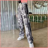 COD dsfgerrety Printed Fashion New Pants Ink Painting Casual Korean Wide Leg Pants High Waist Pants High Texture Light Luxury Womens Pants