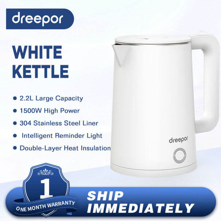 Dreepor 2.2L Capacity Electric Kettle Electric Heater Stainless Steel