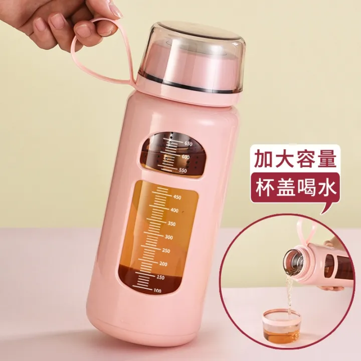 Large glass cup women make tea filter 1 liter bottle fitness separation