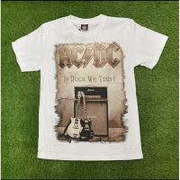 ACDC In Rock We Trust Limited Edition Skull Rock Band เสื้อ Rockers เสื้อยืด # Wings Guitar Bonjovi Ella XPDC Langsuyr เสื้อยืดผู้ชาย