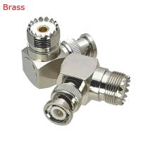 1Pcs SO239 SO-239 UHF Female To Q9 BNC Male Connector UHF SL16 SO239 Female To BNC Female 90 Degree Right Angle RF Adapter Brass