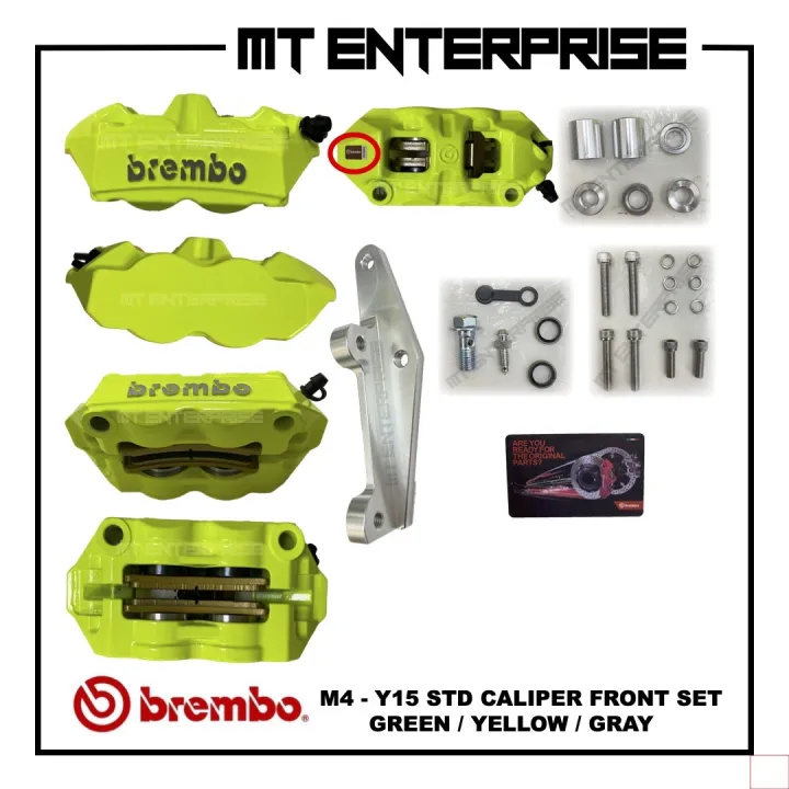 Brembo M4 STD Y15 Caliper Front Set Green / Yellow / Gray Lazada