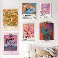 Modern Gradient Psychedelic Aesthetic Art โปสเตอร์ Room Wall Decor อินเทรนด์สติ Quotes Hippie ภาพวาดผ้าใบหน้าแรกบทคัดย่อ New