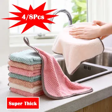 Teal Stripes Microfiber Towel Absorbent Kitchen Cleaning Cloth Dish Towel  Household Cleaning Towel - AliExpress