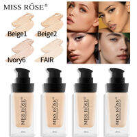 MISS ROSE Liquid Foundation แต่งหน้าติดทนนานกันน้ำและกันเหงื่อไม่ต้องถอดเมคอัพ Liquid Foundation Professional ปกปิด Eye Dark Circle Liquid Long-Lasting Corrector Cream Cosmetic