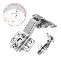 45 Degree Hinge Hydraulic Damper for Special Corner Door Soft Closing Hinges for Cabinet Cupboard Wardrobe Folding Angular Door Door Hardware Locks