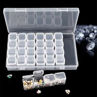 ✘❧♛ 28 Slots Adjustable Transparent Plastic Storage Jewelry Box Compartment Earring Bead Screw Holder Display Organizer Container