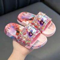 Children Slippers Cartoon Frozen Elsa Iron Man Baby Boy Girl Lovely Princess Flat Kids Beach Home Anti-slip Shoes Inside Outside House Slippers