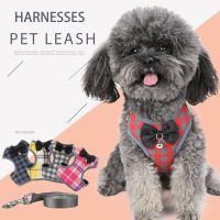 Pet Dog Harnesses Leash Set Quick Release Vest Small Dogs Harnesses Anti-Free Traction Rope Cats Teddy Pet Harnesses Leads Set