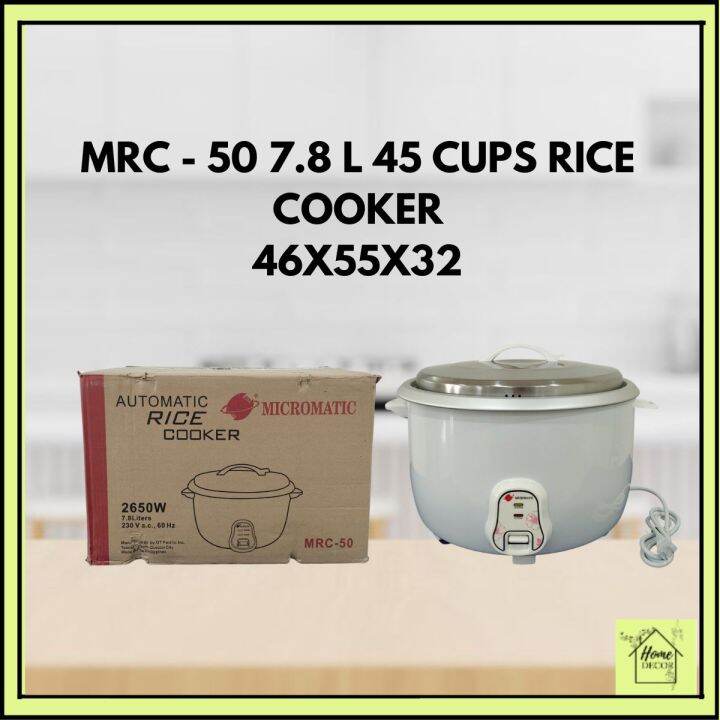 MICROMATIC MRC 50 7.8 LITERS RICE COOKER/ RICE COOKER WITH PADDLE AND
