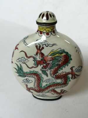 ☬ Chinese Antique Cloisonne Boutique Enamel Painted snuff bottle
